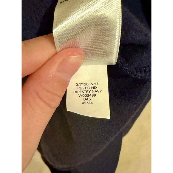 Gap VintageSoft Arch Logo Hoodie Men's S Tapestry Navy Blue Fleece Pullover - Picture 6 of 10